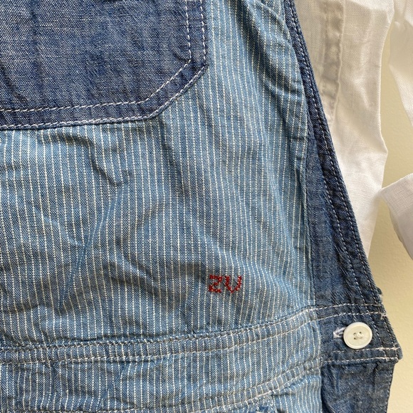 Zadig and Voltaire Patchwork Chambray Overalls - Picture 4 of 8